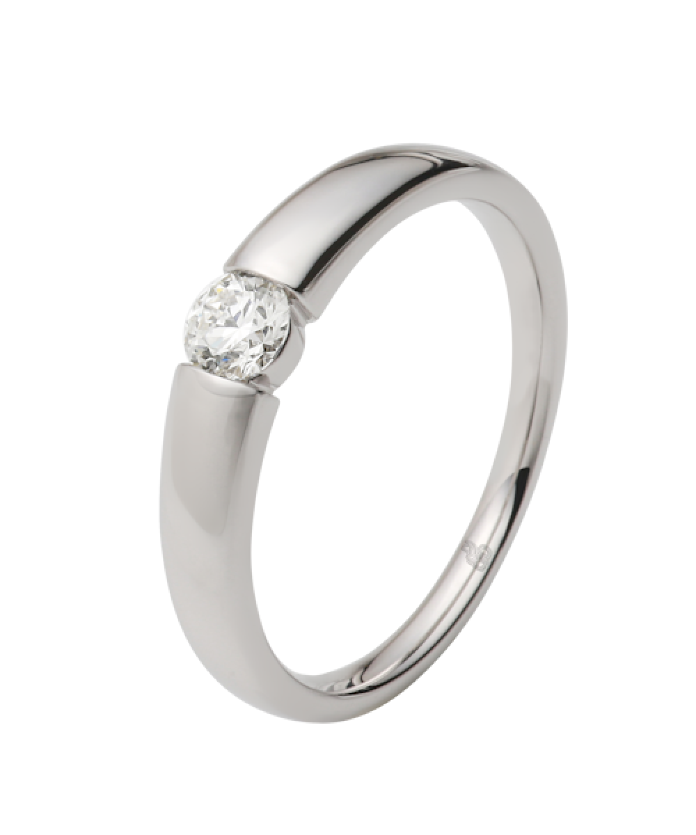 Silber Brillant/Labor-Diamant 0,25ct Spannfassung 5100033